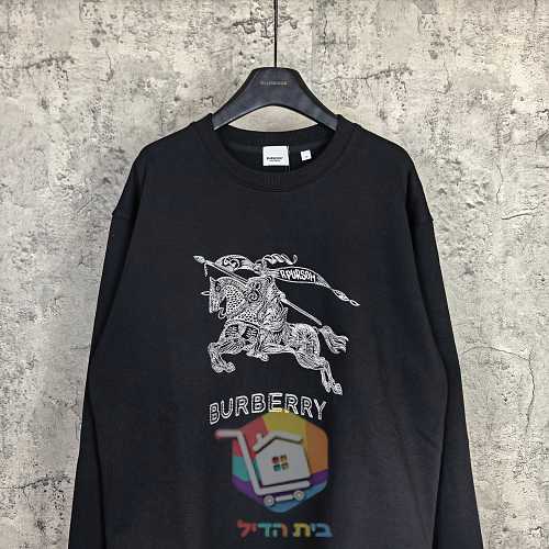 סווטשירט Burberry עם הדפס לוגו, לבן, שחור 19