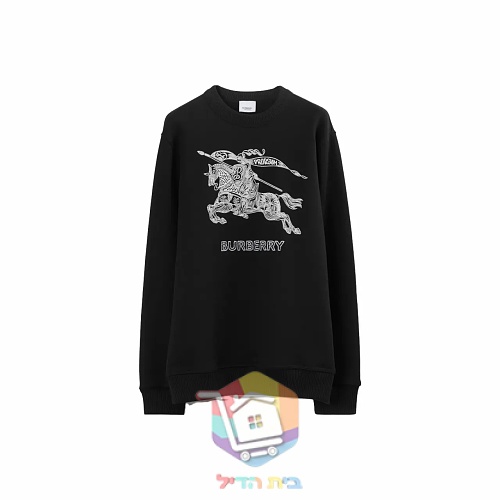 סווטשירט Burberry עם הדפס לוגו, לבן, שחור 23