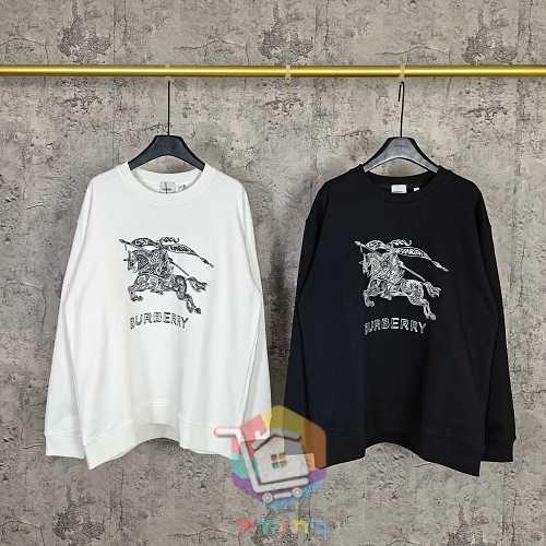 סווטשירט Burberry עם הדפס לוגו, לבן, שחור 25