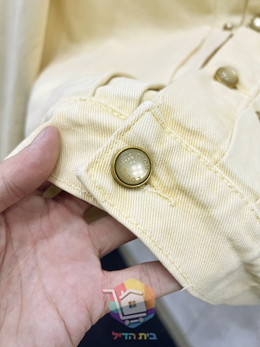 Denim-Set Louis Vuitton in Blassgelb, Jacke und Cargohose 8