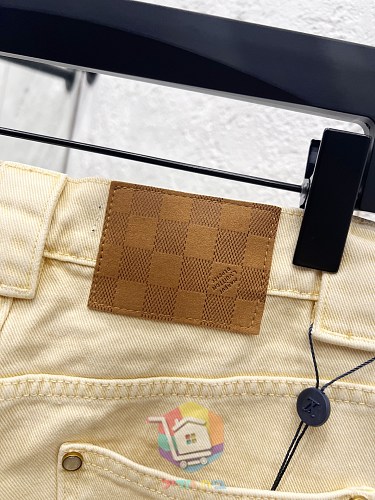 Denim-Set Louis Vuitton in Blassgelb, Jacke und Cargohose 10