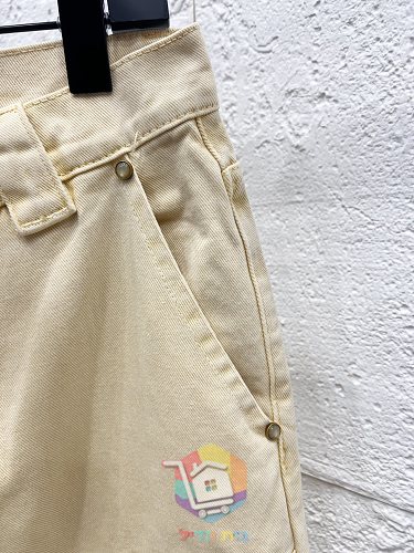 Denim-Set Louis Vuitton in Blassgelb, Jacke und Cargohose 14