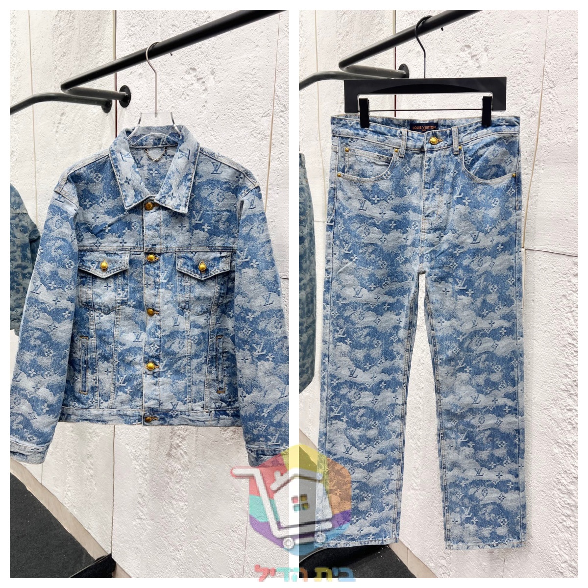 Denim-Set Louis Vuitton in Monogram, Jacke und Hose