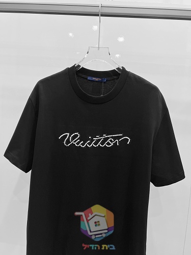 T-shirt Louis Vuitton con scritta ricamata, nero 8