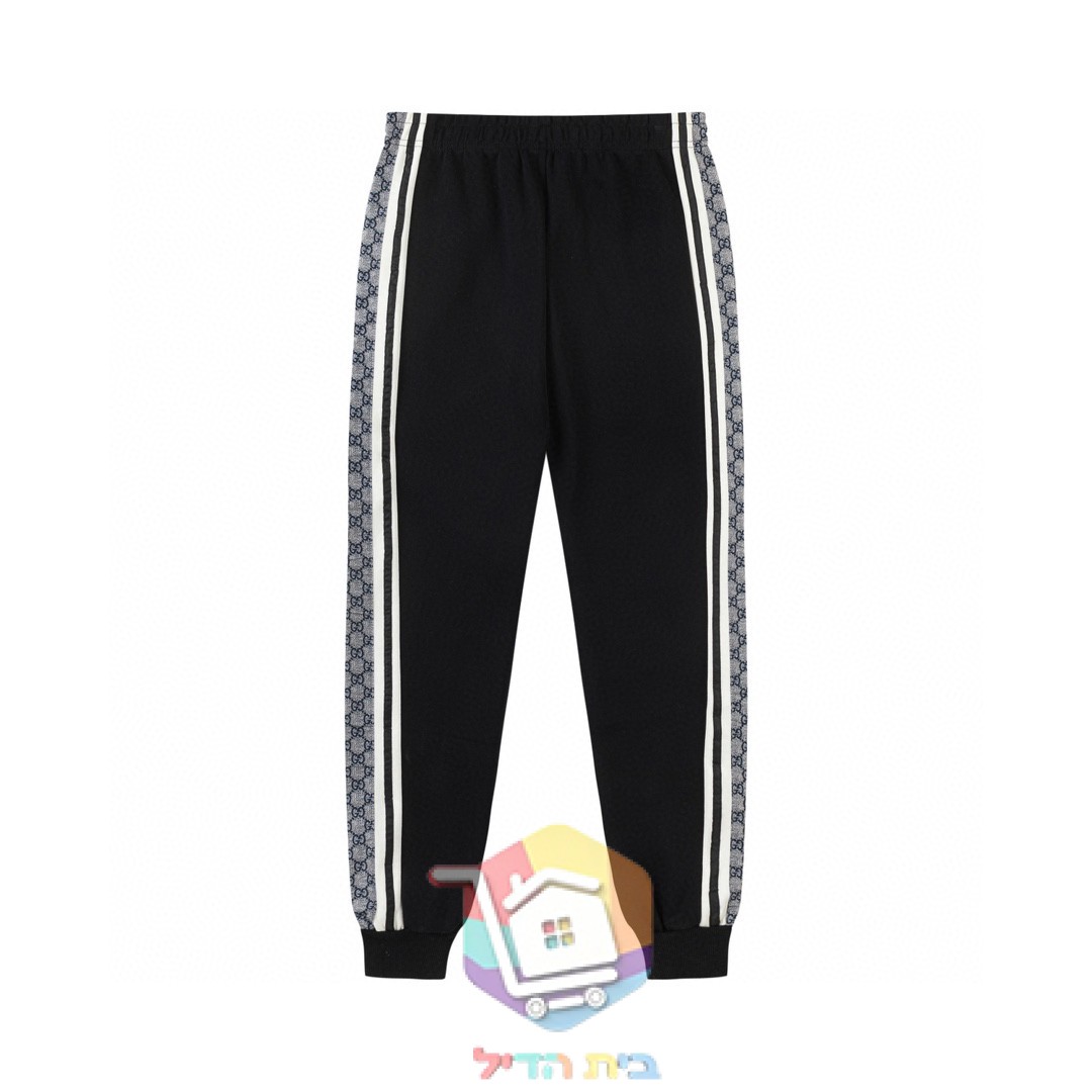 Pantalón de chándal Gucci con franja de logo, negro