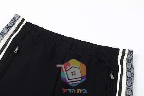 Pantalón de chándal Gucci con franja de logo, negro 7