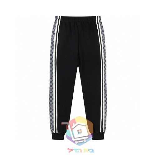 Pantalón de chándal Gucci con franja de logo, negro 8