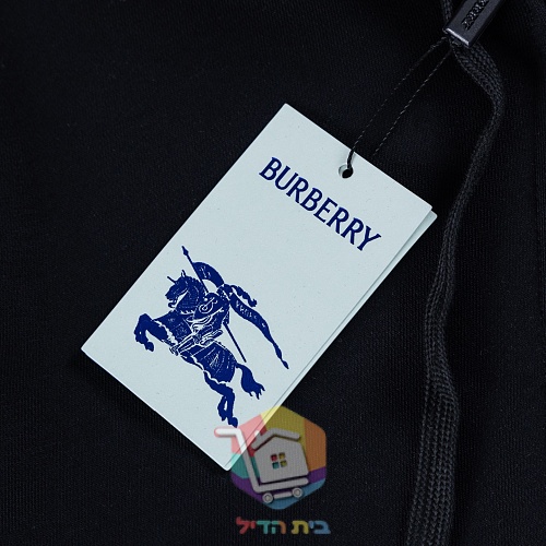 קפוצ'ון Burberry עם רוכסן וברדס משובץ, אפור, שחור 4