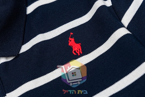 חולצת פולו Polo Ralph Lauren בפסים, כחול כהה ולבן 7