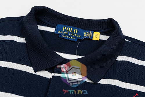 חולצת פולו Polo Ralph Lauren בפסים, כחול כהה ולבן 8
