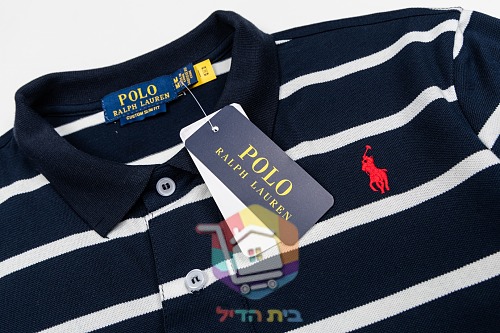 חולצת פולו Polo Ralph Lauren בפסים, כחול כהה ולבן 11