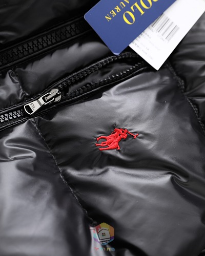 מעיל פוך מבריק Polo Ralph Lauren עם קפוצ'ון, שחור, תמונה 2