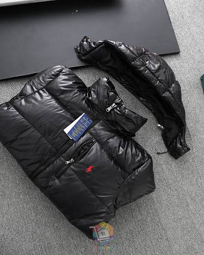 מעיל פוך מבריק Polo Ralph Lauren עם קפוצ'ון, שחור, תמונה 12
