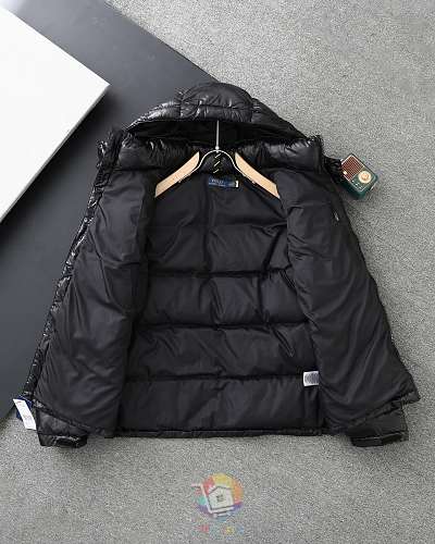 מעיל פוך מבריק Polo Ralph Lauren עם קפוצ'ון, שחור, תמונה 18