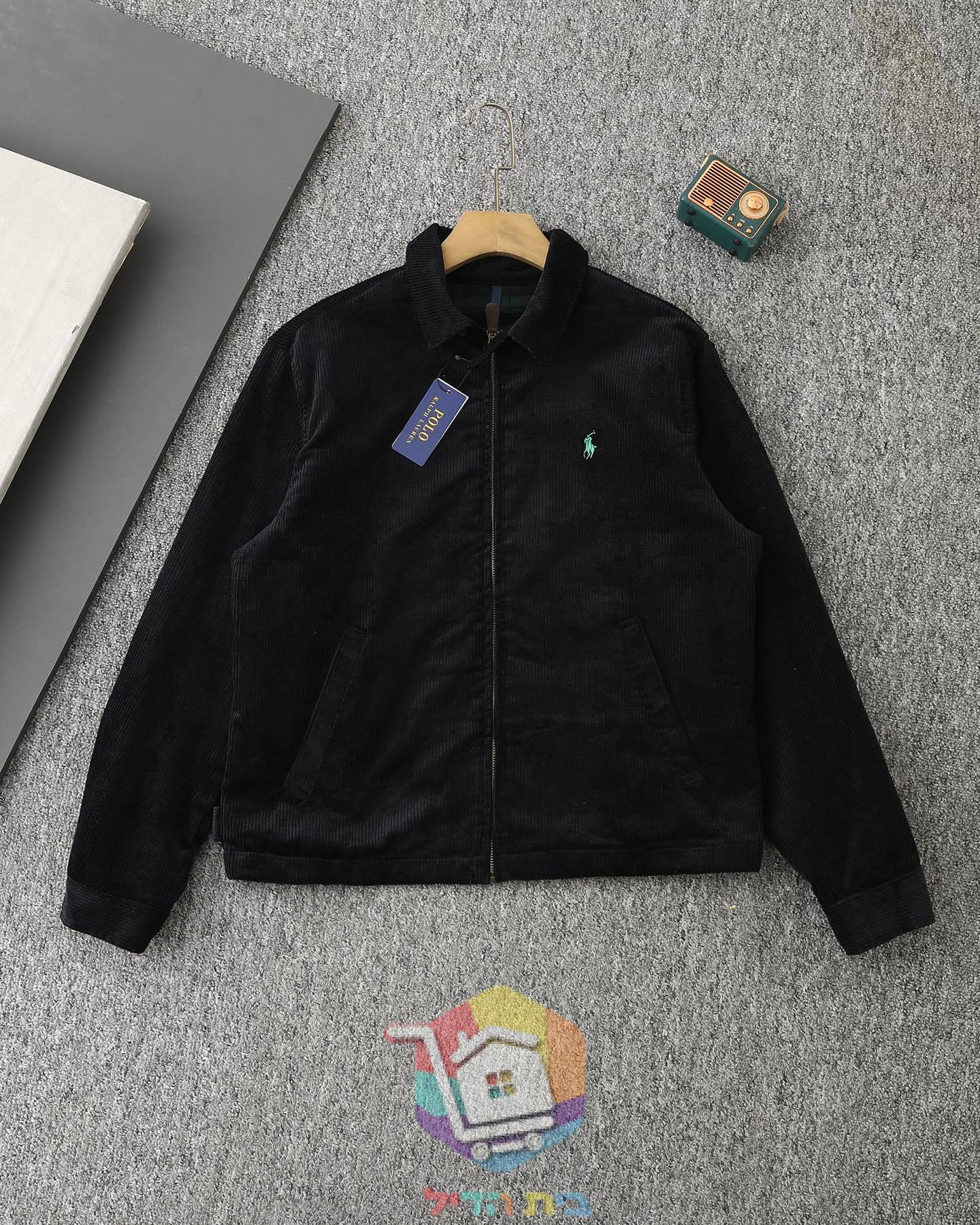 ז'קט קורדרוי Polo Ralph Lauren עם בטנה משובצת, שחור, חום