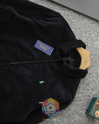 ז'קט קורדרוי Polo Ralph Lauren עם בטנה משובצת, שחור, חום 2