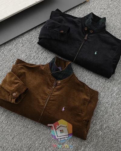 ז'קט קורדרוי Polo Ralph Lauren עם בטנה משובצת, שחור, חום 8