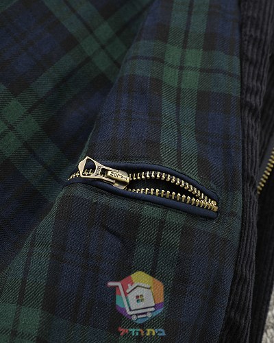 ז'קט קורדרוי Polo Ralph Lauren עם בטנה משובצת, שחור, חום 18