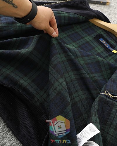 ז'קט קורדרוי Polo Ralph Lauren עם בטנה משובצת, שחור, חום 19