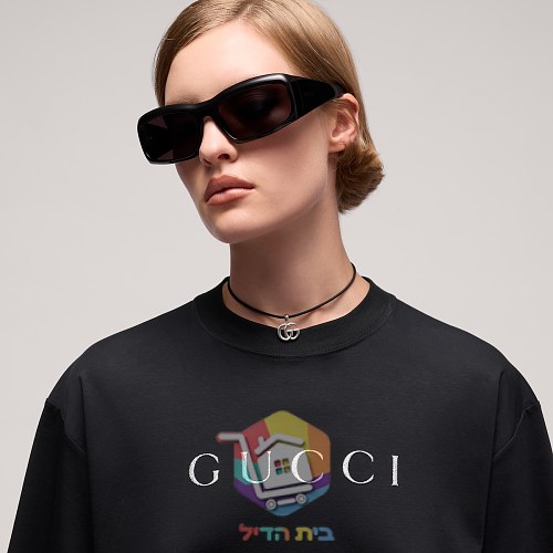 חולצת טי Gucci עם הדפס לוגו, שחור 2