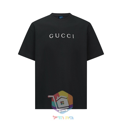 חולצת טי Gucci עם הדפס לוגו, שחור 11