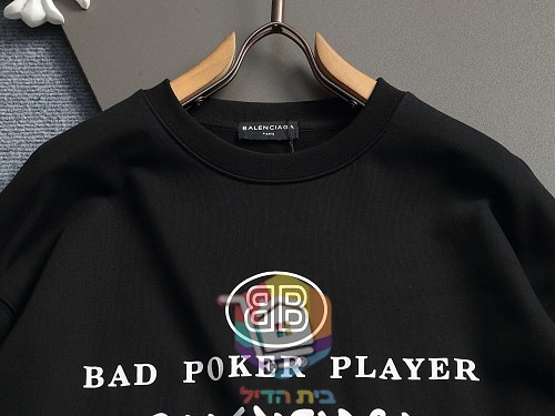 Felpa Balenciaga con stampa poker, nero o bianco 10