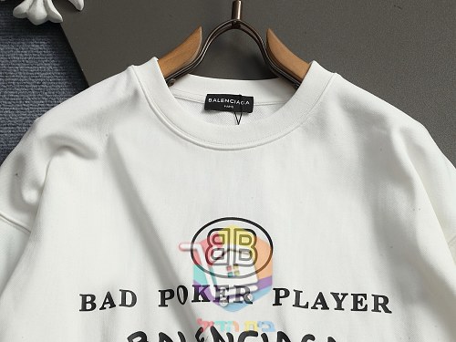 Felpa Balenciaga con stampa poker, nero o bianco 21