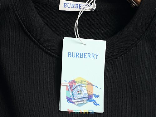 סווטשירט Burberry עם מונוגרם TB שחור, לבן 6