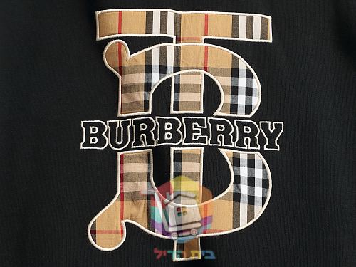 סווטשירט Burberry עם מונוגרם TB שחור, לבן 8