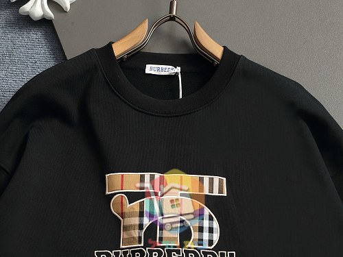 סווטשירט Burberry עם מונוגרם TB שחור, לבן 9