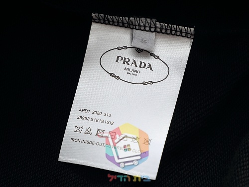 סווטשירט Prada עם לוגו משולש, שחור, לבן 3