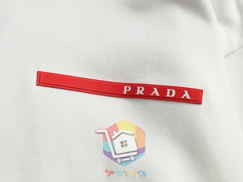 סווטשירט Prada עם לוגו משולש, שחור, לבן 20