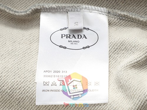 סווטשירט Prada Technical Cotton שחור, לבן, אפור 23