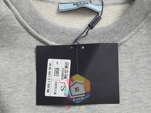 סווטשירט Prada Technical Cotton שחור, לבן, אפור 26