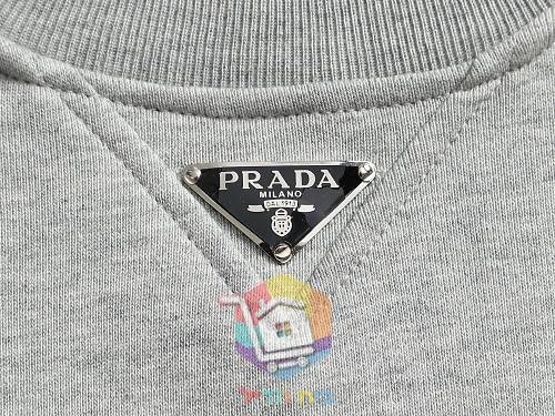 סווטשירט Prada Technical Cotton שחור, לבן, אפור 27