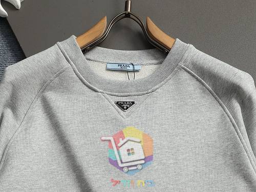 סווטשירט Prada Technical Cotton שחור, לבן, אפור 29