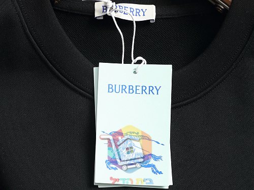 סווטשירט Burberry עם לוגו כחול לבן, שחור 17