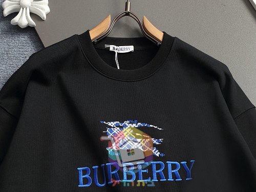 סווטשירט Burberry עם לוגו כחול לבן, שחור 20