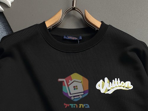 סווטשירט Louis Vuitton עם הדפס גרפי שחור, לבן 10