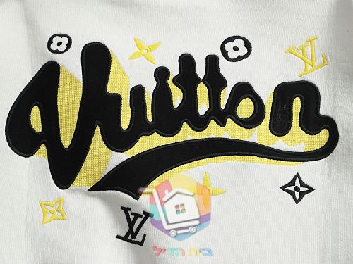 סווטשירט Louis Vuitton עם הדפס גרפי שחור, לבן 13