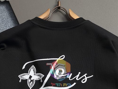 סווטשירט Louis Vuitton עם הדפס, שחור, לבן 2