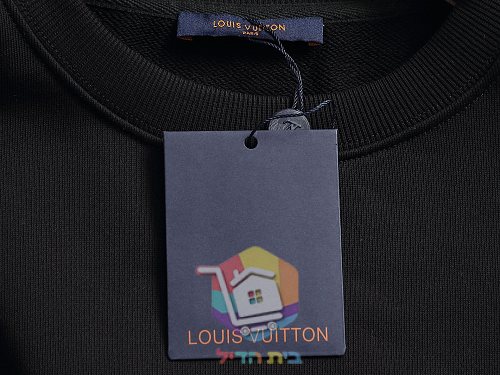 סווטשירט Louis Vuitton עם הדפס, שחור, לבן 6