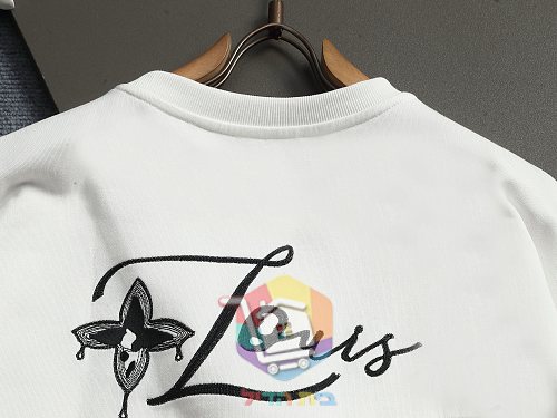 סווטשירט Louis Vuitton עם הדפס, שחור, לבן 12