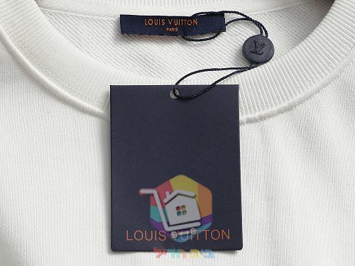 סווטשירט Louis Vuitton עם הדפס, שחור, לבן 17