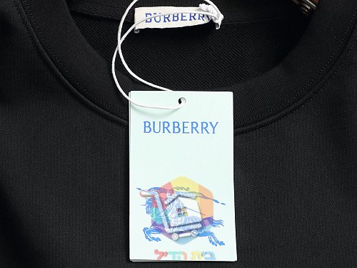 סווטשירט Burberry עם הדפס פרש שחור, לבן 6