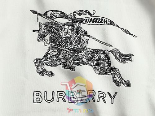 סווטשירט Burberry עם הדפס פרש שחור, לבן 19