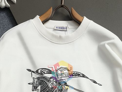 סווטשירט Burberry עם הדפס פרש שחור, לבן 20