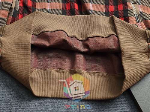 קפוצ'ון Burberry משובץ, בז', אפור 4