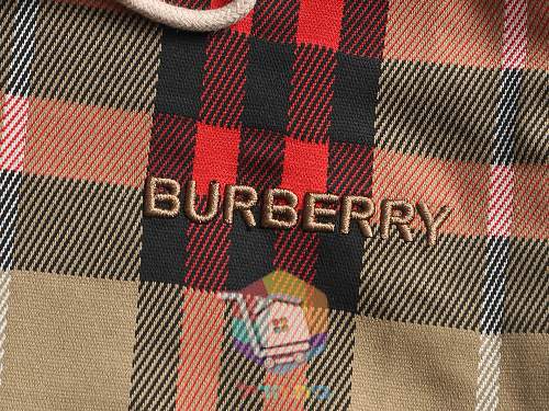 קפוצ'ון Burberry משובץ, בז', אפור 6