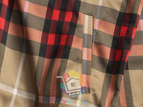 קפוצ'ון Burberry משובץ, בז', אפור 7